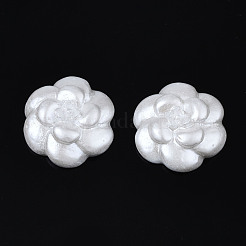 オペーク樹脂カボション  花  ホワイト  15x15x5mm&nbsp;CRES-S302-56