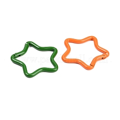 スプレー塗装された合金スプリングゲートリング  スター  ミックスカラー  47x47.5x5.5mm&nbsp;FIND-A048-03