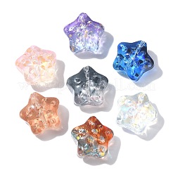 100個の手作りランプワークビーズ  スター  ミックスカラー  14~15x14~15x8.5~9mm  穴：1.2mm&nbsp;LAMP-CJ0001-87