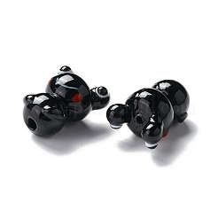 手作りランプワークビーズ  カエル  ブラック  21~22.4x15.5~16x12.8mm  穴：2~3mm&nbsp;LAMP-I025-09A