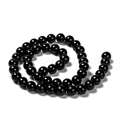 天然アイレスオブシディアンビーズ連売り  ラウンド  8mm  穴：1mm  約46~49個/連  14.8~15.3インチ&nbsp;X-G-K123-06-8mm