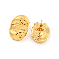 楕円形 304 ステンレススチール製イヤリング  女性用スタッドピアス  ゴールドカラー  14x10mm&nbsp;EJEW-L290-003G
