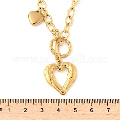 304ステンレススチール製ハートペンダントネックレス（女性用）  ゴールドカラー  16.10インチ（40.9cm）&nbsp;NJEW-B130-01G