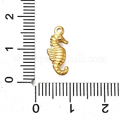 304ステンレスペンダント  イオンプレーティング（ip）  タツノオトシゴのチャーム  14KGP本金メッキ  15x6x2.5mm  穴：1.2mm&nbsp;STAS-R159-33G