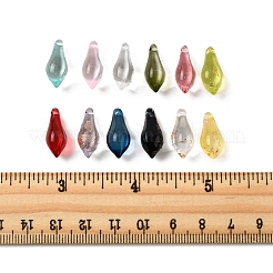手作りのゴールドサンドランプワークビーズ50個  ティアドロップ  ミックスカラー  19x8mm  穴：1mm&nbsp;LAMP-FS0001-22