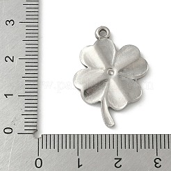 304ステンレスペンダント  クローバーチャーム  変色防止  ステンレス鋼色  27.5x20x2mm  穴：1.6mm&nbsp;STAS-Z144-13P