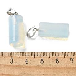 オパールペンダント  201ステンレススチール製金具付き  コラム  25x10mm  穴：4x7mm&nbsp;G-B127-17P-04