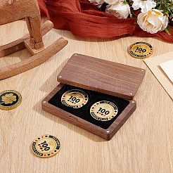 2スロット木製コイン梱包箱  マグネット蓋付き  長方形  ココナッツブラウン  11.8x7.7x2cm&nbsp;AJEW-WH0886-41