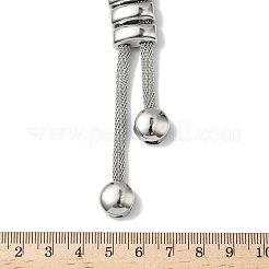 304ステンレススチールの長方形ラリアットネックレス  変色しない  ステンレス鋼色  18.82インチ（47.8cm）&nbsp;NJEW-D333-02P