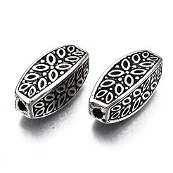 CCBプラスチックビーズ  ツイスト直方体  アンティークシルバー  29x13.5x13.5mm  穴：3mm&nbsp;CCB-T011-71AS