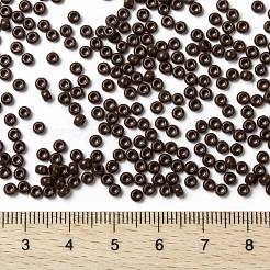 MIYUKIラウンドロカイユビーズ  日本製シードビーズ  8/0  （rr409)不透明チョコレート  8/0  3mm  穴：1mm  約19000~20500個/ポンド&nbsp;SEED-G008-RR0409