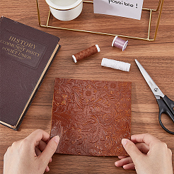 レザー生地  靴バッグ縫製パッチワークdiyクラフトアップリケ  シエナ  15x15x0.16~0.18cm&nbsp;AJEW-WH0314-506A-04