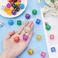 28個2スタイルアクリルパーツ  鉄のパーツと  サイコロ  ミックスカラー  27.5~28x20~21x16~20mm  穴：2mm  14個/スタイル&nbsp;OACR-PH0001-83
