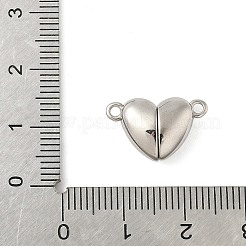 304ステンレススチール製マグネット留め具  ハート  プラチナ  11x17x6.5mm  穴：1.5mm&nbsp;STAS-Z147-03P-01