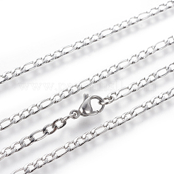 変色しない304ステンレススチールフィガロチェーンネックレス  カニカン付き  ステンレス鋼色  23.8インチ（60.5cm）  3mm&nbsp;NJEW-E143-09P