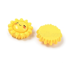 オペーク樹脂カボション  笑顔とヒマワリ  きいろ  18.5x6mm&nbsp;CRES-I048-01