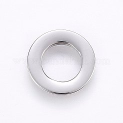 変色しにくい304ステンレススチール製リンクリング  フラットラウンド  ステンレス鋼色  12x1mm  内径：7mm&nbsp;LS-STAS-I094-36P