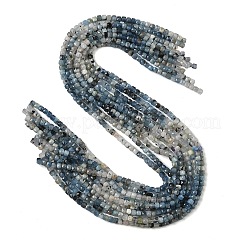 天然石アクアマリンビーズ連売り  多面カット  グレードA  キューブ  4~4.5x4~4.5x4~4.5mm  穴：0.9mm  約93~99個/連  14.69~15.28''（37.3~38.8センチメートル）&nbsp;G-B088-E10-04
