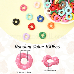 アクリル製ヨーロピアン大穴ビーズ 100個  花  ミックスカラー  12.5x3mm  穴：5.5mm&nbsp;MACR-SC0002-40