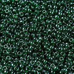 MIYUKIラウンドロカイユビーズ  日本製シードビーズ  （rr173)透明緑光沢  8/0  3mm  穴：1mm  約422~455PCS /ボトル  10 G /ボトル&nbsp;SEED-JP0009-RR0173