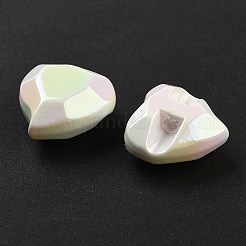 UVメッキアクリルヨーロッパのビーズ  クリスマステーマ  虹色の  ハート  多面カット  小麦  22x23x13mm  穴：4mm&nbsp;OACR-S142-06C