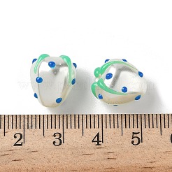 焼き絵の具 焼き絵の具 ガラスビーズ  苺  エナメル  ブルー  13x12mm  穴：1.6mm&nbsp;LAMP-Z014-02D