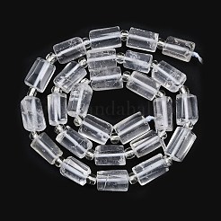 天然石クオーツクリスタルビーズ連売り  多面カット  ロッククリスタルコラムビーズ  シードビーズで  12x8mm  穴：1.2mm  約26個/連  15.35''（39センチメートル）&nbsp;G-G162-D01-01