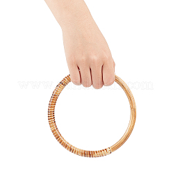 籐で編まれた木製バッグハンドル  ハンドバッグ交換用アクセサリー  リング  バリーウッド  154x13mm&nbsp;WOOD-PH0008-95