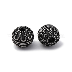 304ステンレススチールビーズ  花の丸  アンティークシルバー  8x7.5mm  穴：2mm&nbsp;STAS-D301-06AS