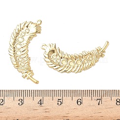 真鍮ペンダントカボションセッティング  鉛フリー＆カドミウムフリー  羽  24KGP本金メッキ  トレイ：1.5ミリと2.5mm  36.5x13.5x1.5mm  穴：1.4mm&nbsp;KK-H083-05G
