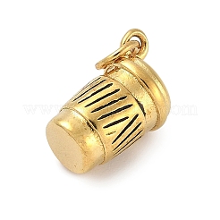 304ステンレススチールチャーム  丸カン付き  コーヒーカップの魅力  ゴールドカラー  13.5x10x8mm  穴：5.5mm&nbsp;STAS-M120-02A-G