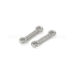 304ステンレス鋼ツイストバーコネクタチャーム  変色しない  ステンレス鋼色  13.5x3.5x2mm  穴：1.6mm&nbsp;STAS-L300-002P