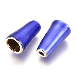 花弁状のライトゴールドメッキ合金ビーズコーン  エナメル  コーン  ブルー  14.7x8mm  穴：2.2mm  内径：5mm&nbsp;ENAM-L032-N01-LG