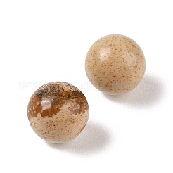 天然のピクチャージャスパー 穴なし球形ビーズ  ラウンド  10mm&nbsp;G-K353-04A-15