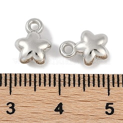 CCBプラスチックペンダント  スターのチャーム  プラチナ  10x7.5x4.5mm  穴：1.5mm&nbsp;FIND-U021-07P