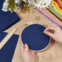 リネン生地  DIY 刺繍衣類アクセサリー用  ミッドナイトブルー  250x250x0.5mm&nbsp;DIY-WH0430-153A-09