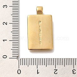 PVD真空メッキ304ステンレスペンダント  星座チャーム付き長方形  18KGP本金メッキ  魚座  25x14x4mm  穴：2mm&nbsp;STAS-S148-31L-G