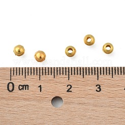 アイアン製スペーサービーズ  長持ちメッキ  ラウンド  ゴールドカラー  4mm  穴：1.5mm&nbsp;X-IFIN-R237-4mm-G
