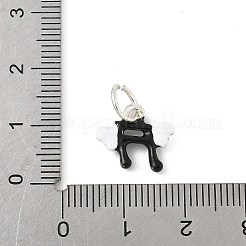 合金エナメルチャーム  音符  丸カン付き  プラチナ  12x13x2mm  穴：5mm&nbsp;LS-PALLOY-S050-04P