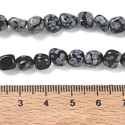 天然石スノーフレークオブシディアンビーズ連売り  ナゲット  タンブルストーン  6~8.5x6~7.5x5~8mm  穴：0.9mm  約27~35個/連  9.84~11.02''（25~28センチメートル）&nbsp;GG-CBA9392-13