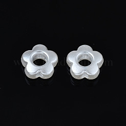 ABSプラスチックパール調ビーズ  花  乳白色  9x9x4mm  穴：1.4mm  約3840個/500g&nbsp;OACR-N008-117