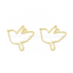 ラックメッキ合金鳥オープンバックベゼルペンダント  UVレジンDIY用  エポキシ樹脂  プレスジュエリー  カドミウムフリー＆ニッケルフリー＆鉛フリー  ライトゴールド  28.5x30x2mm  穴：2mm&nbsp;FIND-G052-62LG