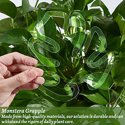 葉の形をしたアクリル植物成長固定具  再利用可能な植物保持サポート  つる植物用  透明  140x129x1.5mm&nbsp;DIY-WH0430-933B