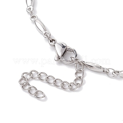 変色しない304ステンレススチールリンクバーチェーンアンクレット  ステンレス鋼色  9-1/8インチ（23cm）&nbsp;AJEW-AN00602-01