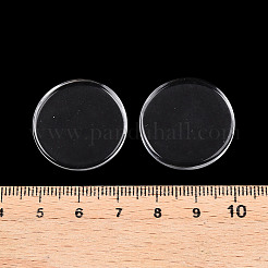 25mmクリアガラスのカボション  両面フラットラウンドカメオセッティング  ガラス小石  25mm  4.5mm（範囲：4~5mm）の厚さ&nbsp;X-GGLA-S602-1