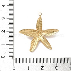 304ステンレスペンダント  ヒトデのチャーム  ゴールドカラー  27x29x4mm  穴：1.6mm&nbsp;STAS-L301-04G