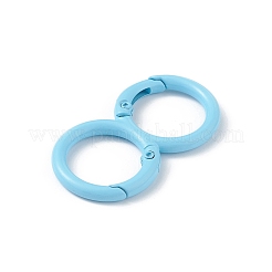 スプレー塗装された合金スプリングゲートリング  二重丸  ミックスカラー  7ゲージ  43.5x23x3.5mm  穴：16.5mm&nbsp;FIND-C024-01C