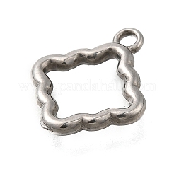 304ステンレスペンダント  ひし形チャーム  変色防止  ステンレス鋼色  16.5x14x2mm  穴：1.6mm&nbsp;STAS-C119-19P