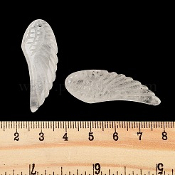 天然石クオーツクリスタルペンダント  ロッククリスタル彫刻の翼チャーム  40~40.5x14.5~16x7.5~8.5mm  穴：1.4~1.5mm&nbsp;G-C134-05B