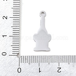 304ステンレスペンダント  ワインボトルとグラスのチャーム  ハンドポリッシュ  ステンレス鋼色  21x9x1.4mm  穴：1.8mm&nbsp;SA-CBAE30B-01B-P